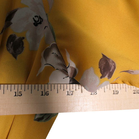 Sienna Sky Jumpsuit Womens L Mustard Floral Wide Leg Elastic Waist Pockets Boho - Picture 10 of 14